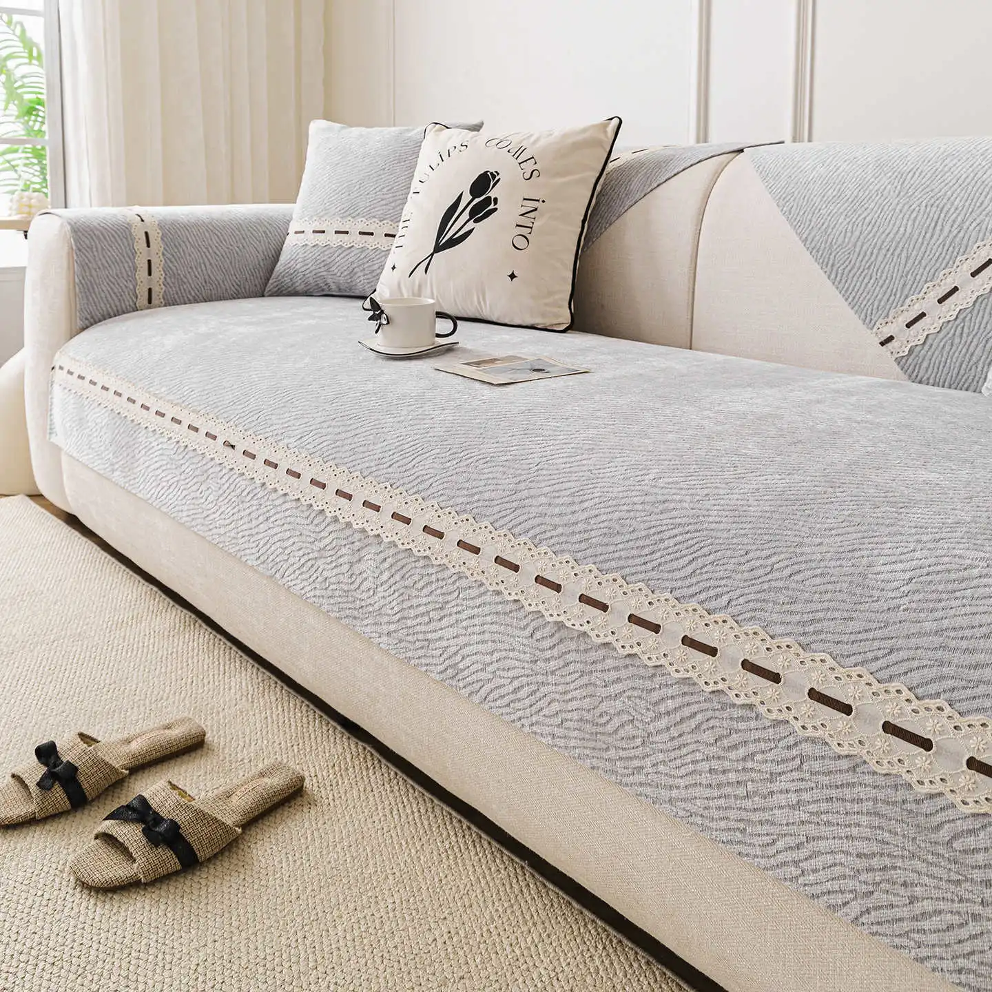 French Cream Style Sofa Cushion Four Seasons Universal