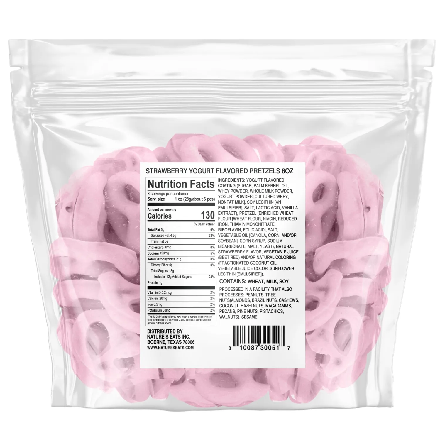 Nature's Eats Strawberry Yogurt Flavored Pretzels 8oz