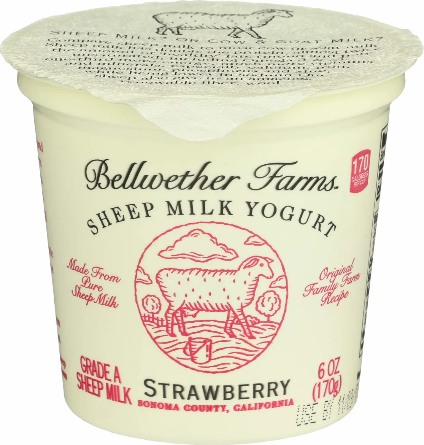 Bellwether Farms Strawberry Sheep Milk Yogurt, 6 Oz
