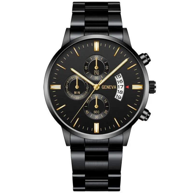 Calendar Steel Watch Men's Large Dial Quartz Watch Men's Watch
