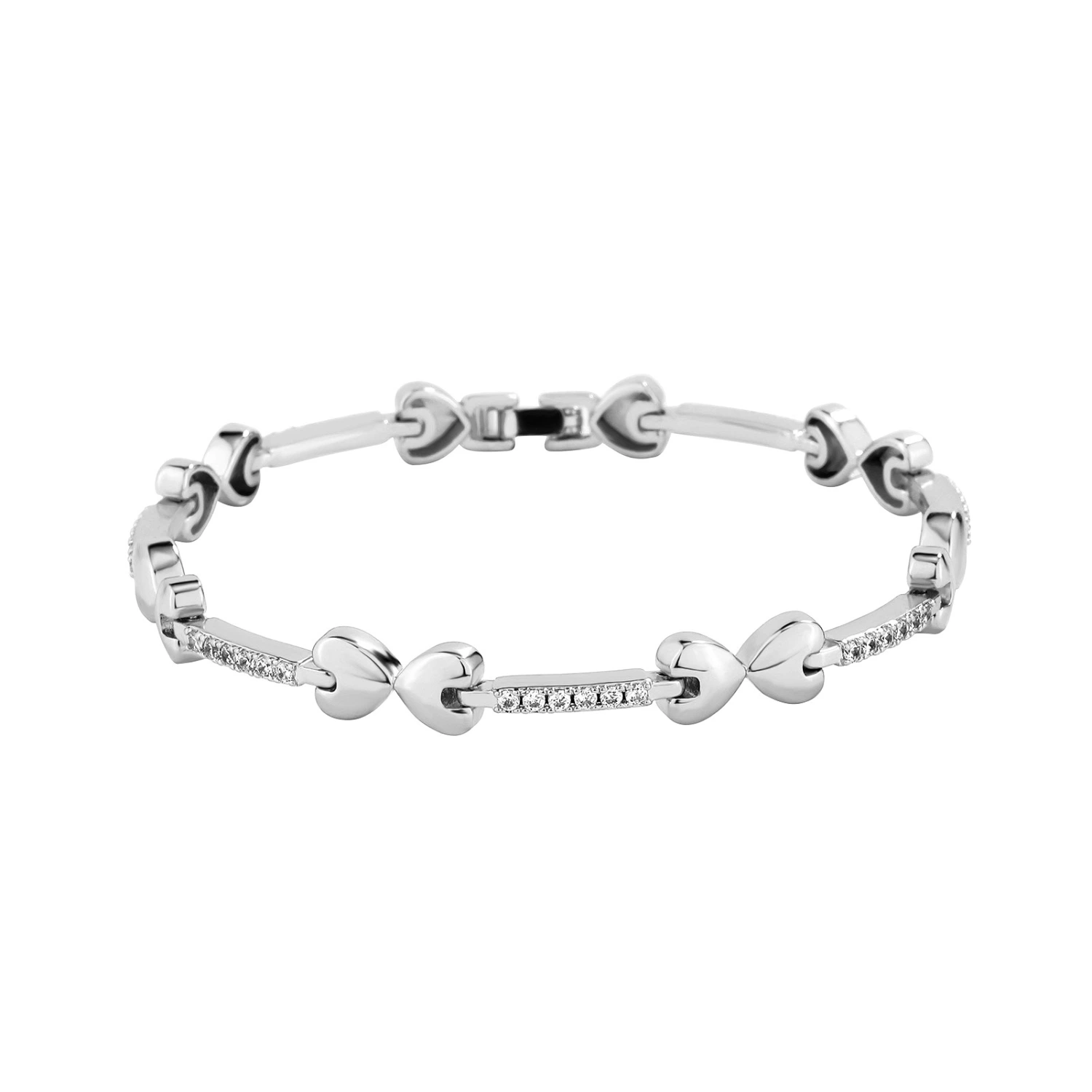 European Hip Hop Bracelet Tennis Chain Inlaid Copper Zircon Box Buckle