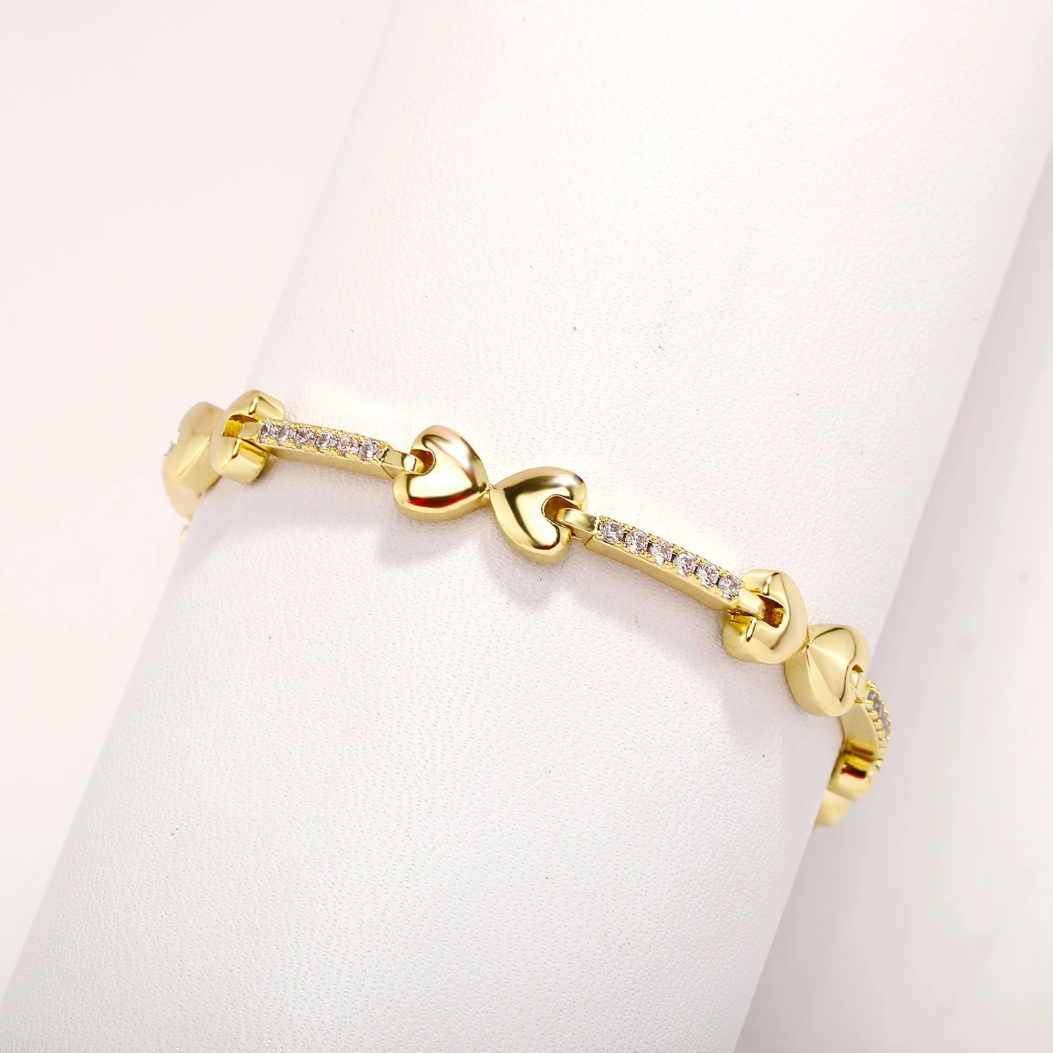 European Hip Hop Bracelet Tennis Chain Inlaid Copper Zircon Box Buckle