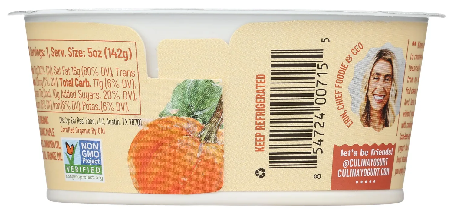 Culina Pumpkin Spice Plant Based Yogurt, 5 Oz