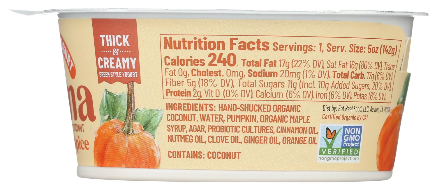 Culina Pumpkin Spice Plant Based Yogurt, 5 Oz