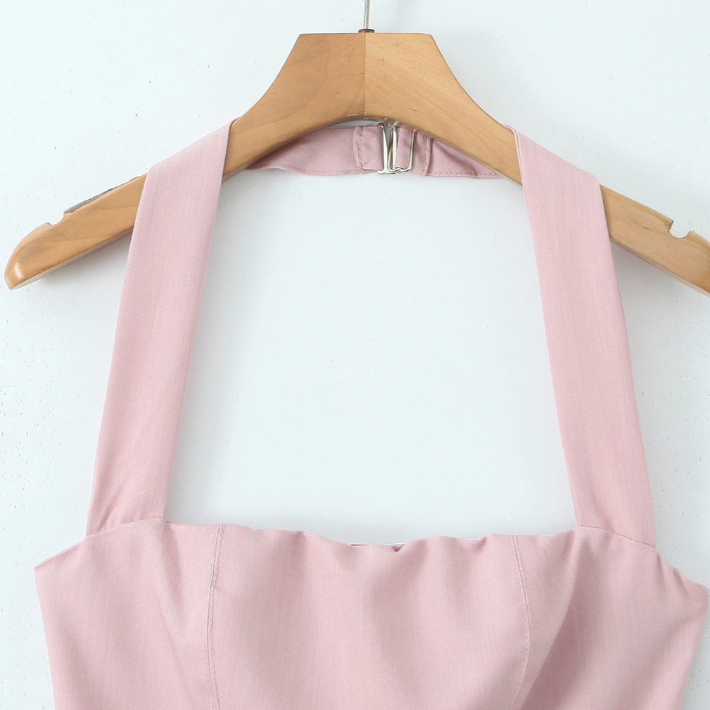 Women's Classic Fashion Halter Pleated Short Dress