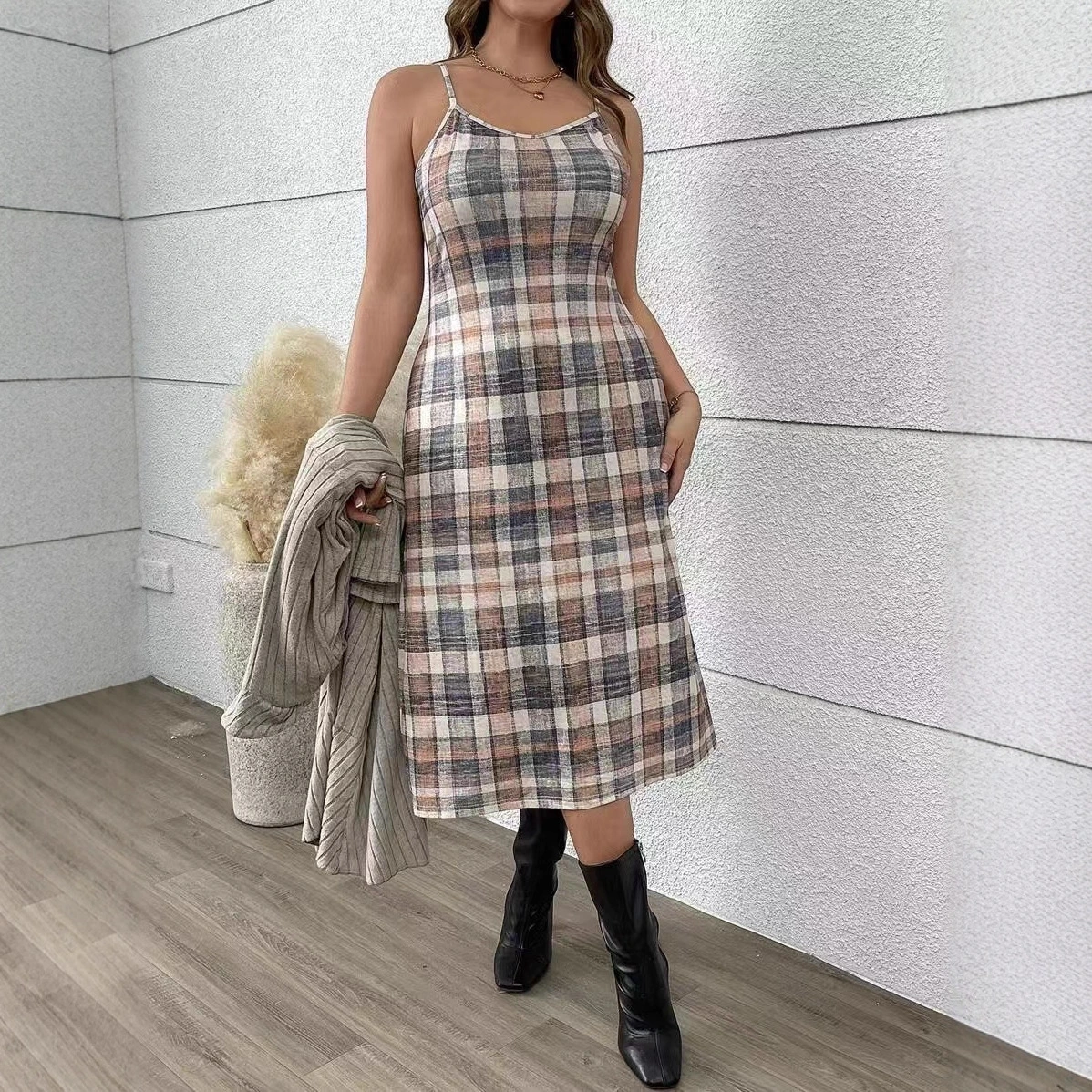 Autumn And Winter Pleated Cardigan Trench Coat Shawl Knitted Coat Lining Dress Suit