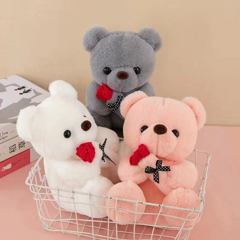 Cute Rose Little Bear Doll Huggy Bear Doll Women's Plush Toy