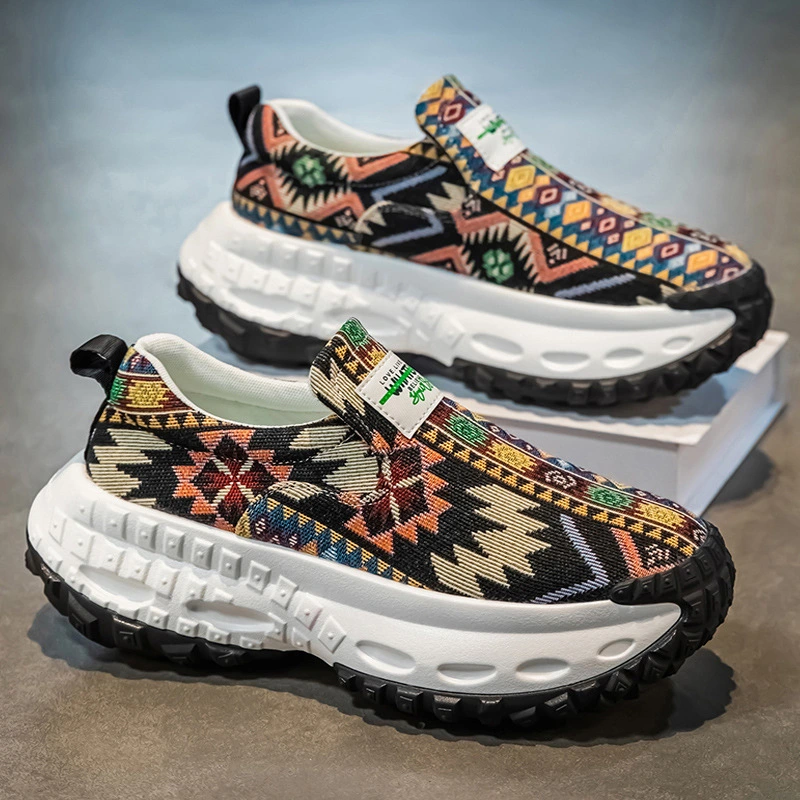 Platform Height Increasing Slip-on Casual Sneakers Trendy Shoes