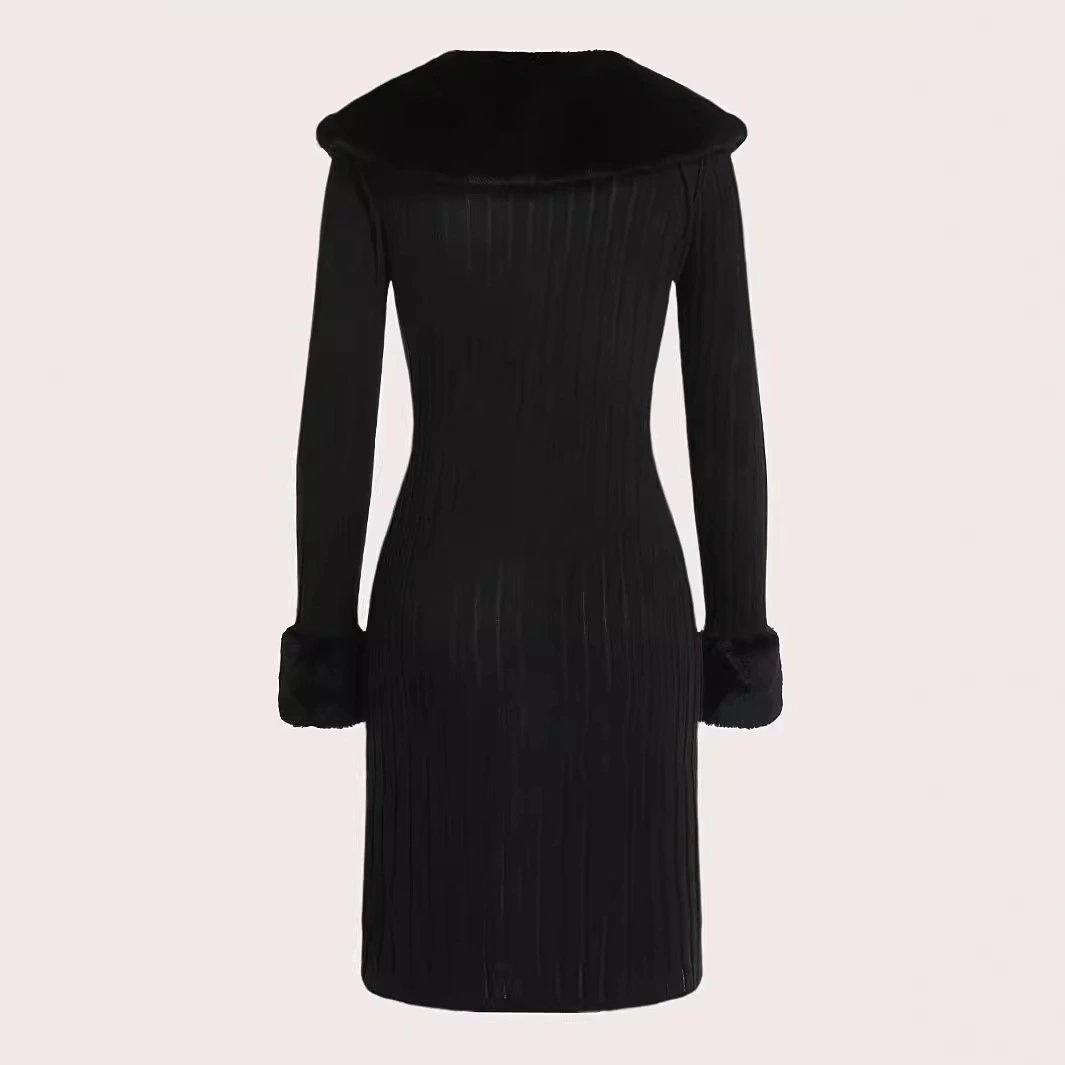 Slim Fit Slimming Knitted Casual Top Trench Coat
