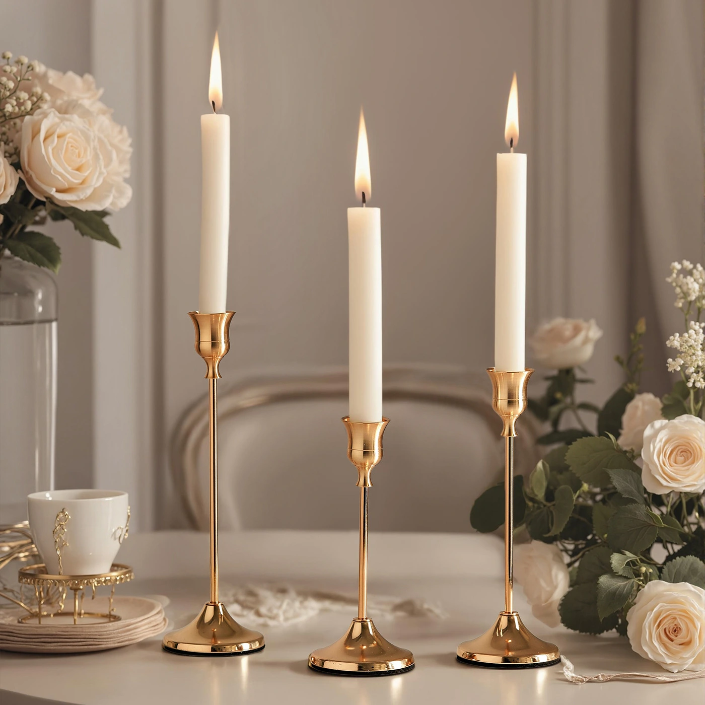 Intrinsic Color Of Copper Creative Candle Holder Wrought Iron Electroplating Ornaments