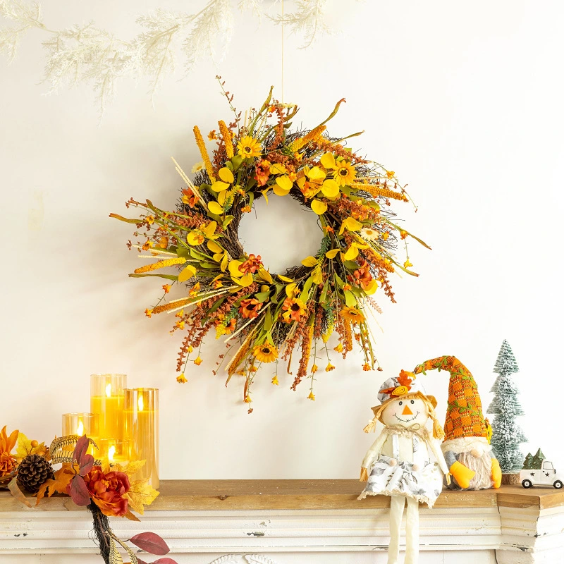 Autumn Harvest Festival Artificial Wreath Home Front Door Door Hanging Courtyard Front Porch