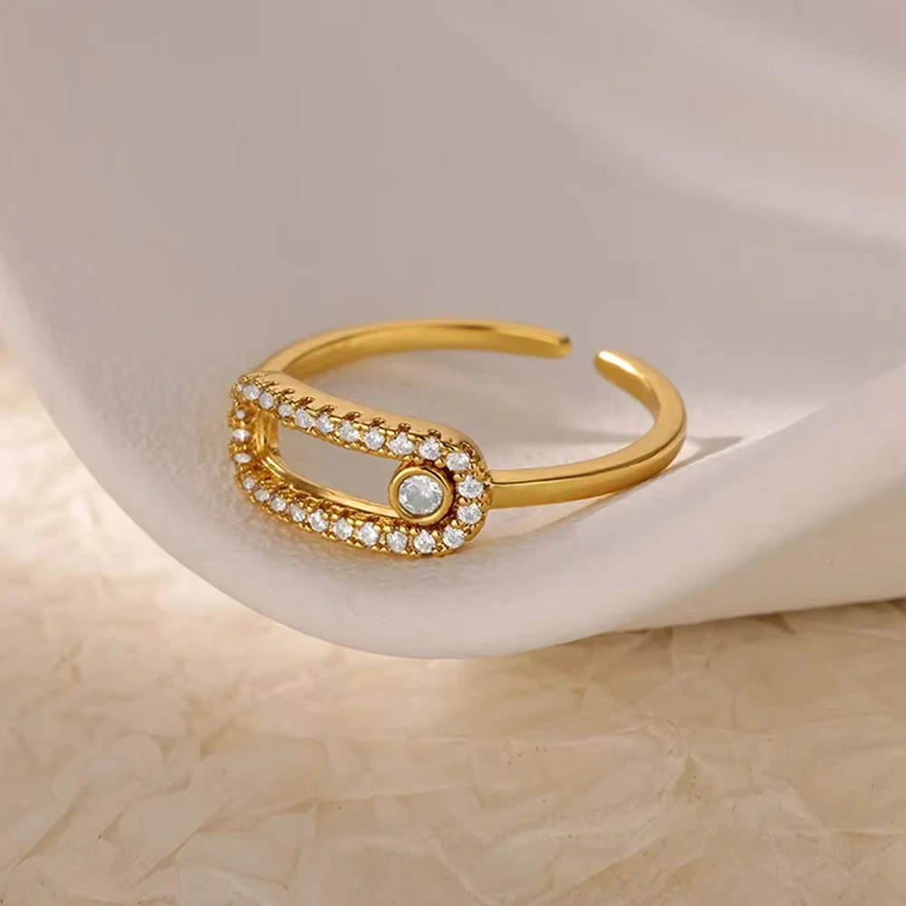 Open Ring Color Crystal Zircon Women