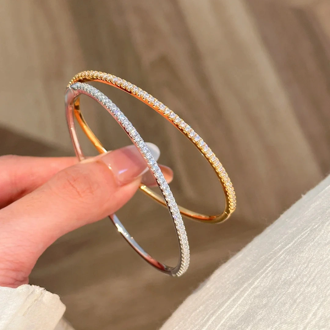 Half Circle Diamond Bracelet Female Affordable Luxury Fashion Niche Exquisite Diamond In The Debris