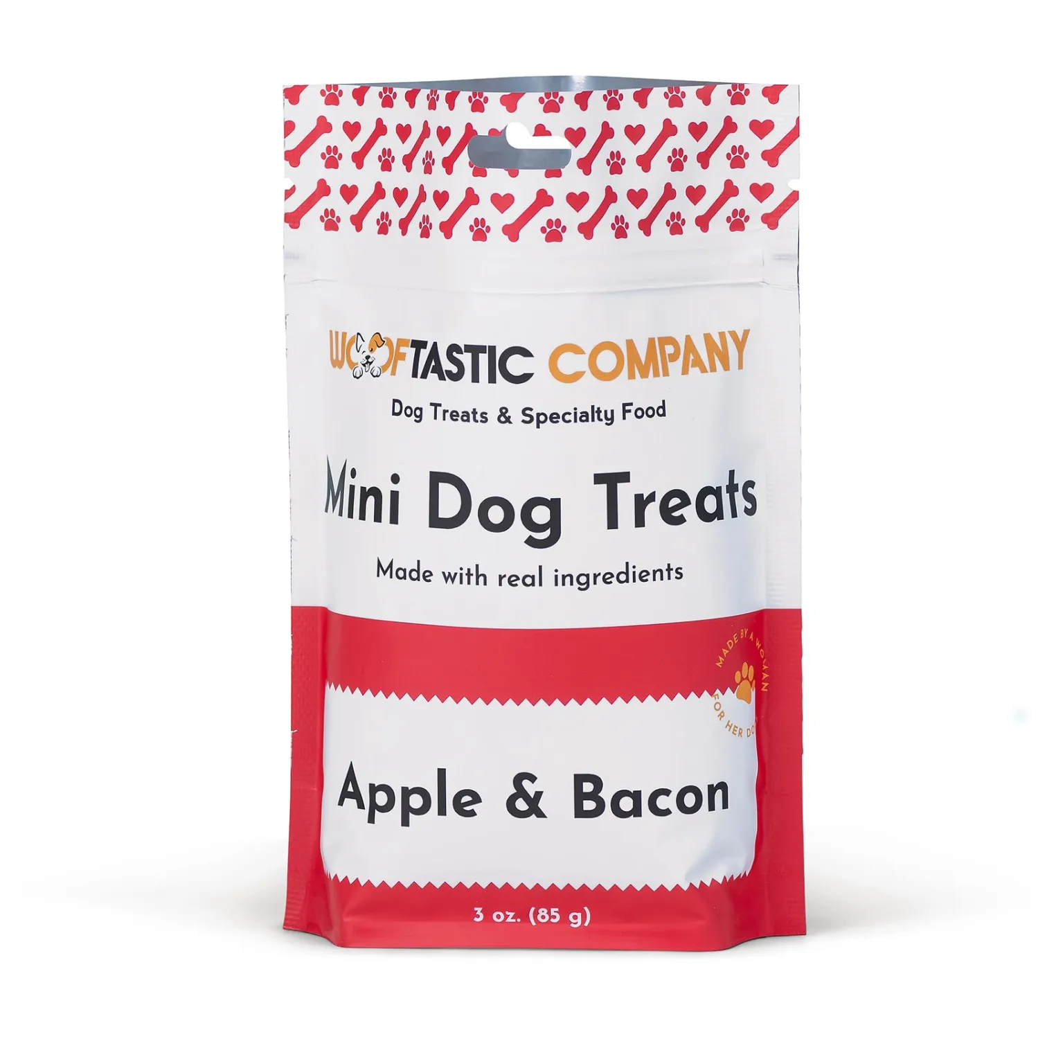 Wooftastic Mini Dog Treats, Apple & Bacon, Training & Reward, Limited Ingredients, USA Made, for Small, Medium and Large Dogs, Snack Foods, Human Grade