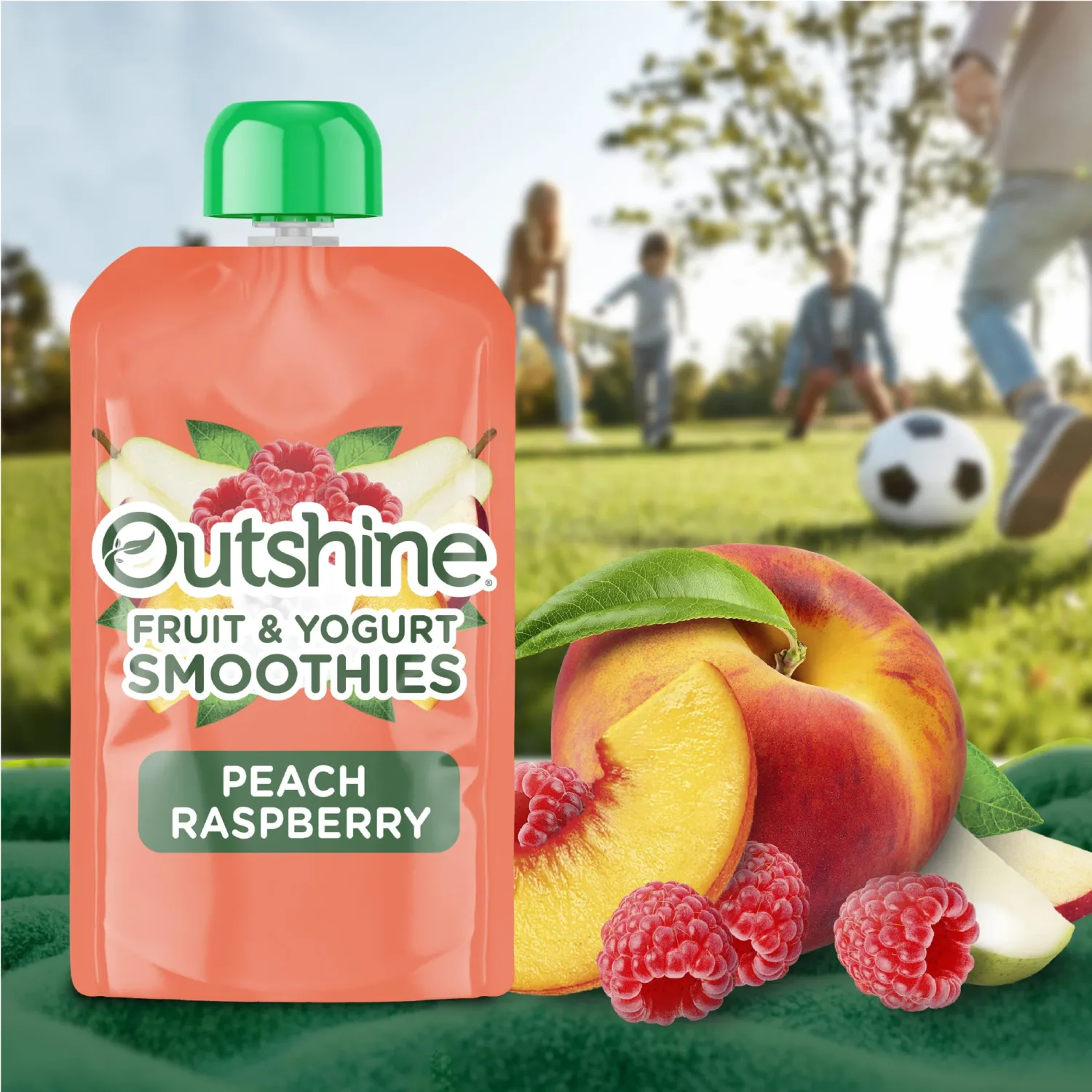 OUTSHINE SMOOTHIE Raspberry Peach 4X3.5oz Pouch (Pack of 2)