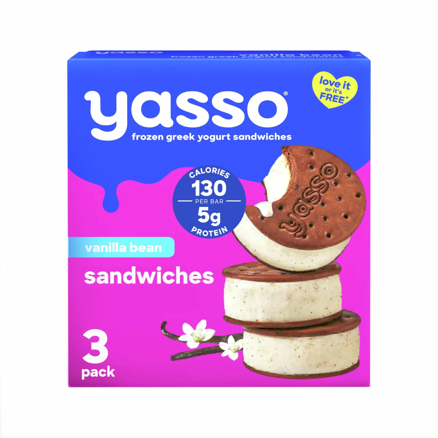 Yasso Frozen Greek Yogurt Sandwiches Vanilla Bean Sandwiches 3 Count for a ridiculously creamy frozen snack made with the goodness of greek yogurt 3.35 fl oz
