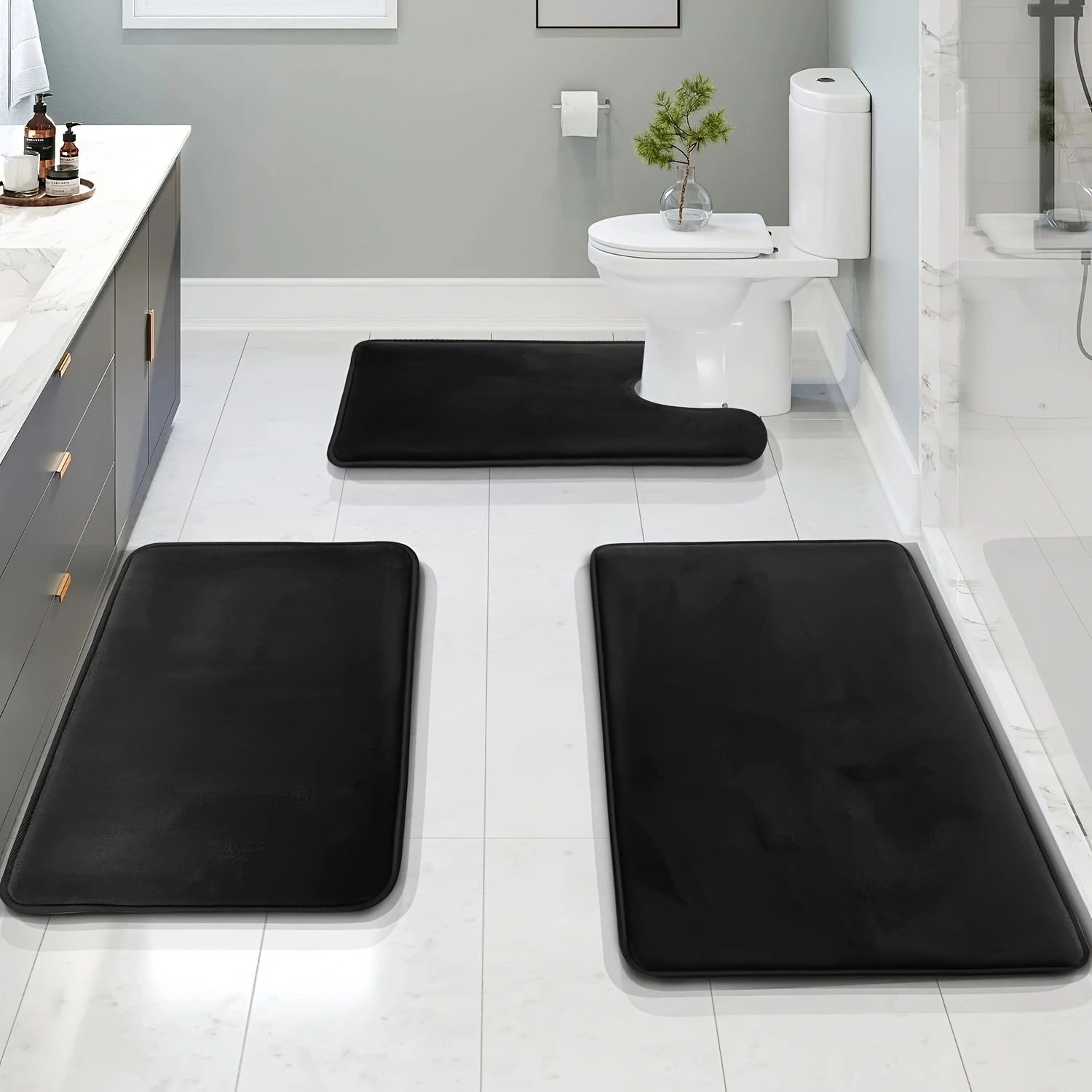 Three-piece Toilet Set Bathroom Mats