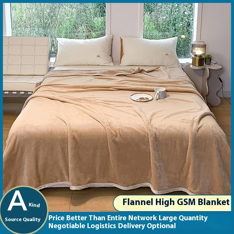 Solid Color Flannel Blanket Double-sided Multifunctional Coral Fleece Blanket Gift Blanket