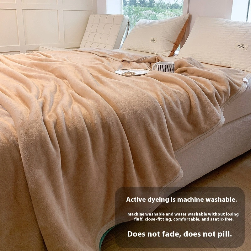 Solid Color Flannel Blanket Double-sided Multifunctional Coral Fleece Blanket Gift Blanket