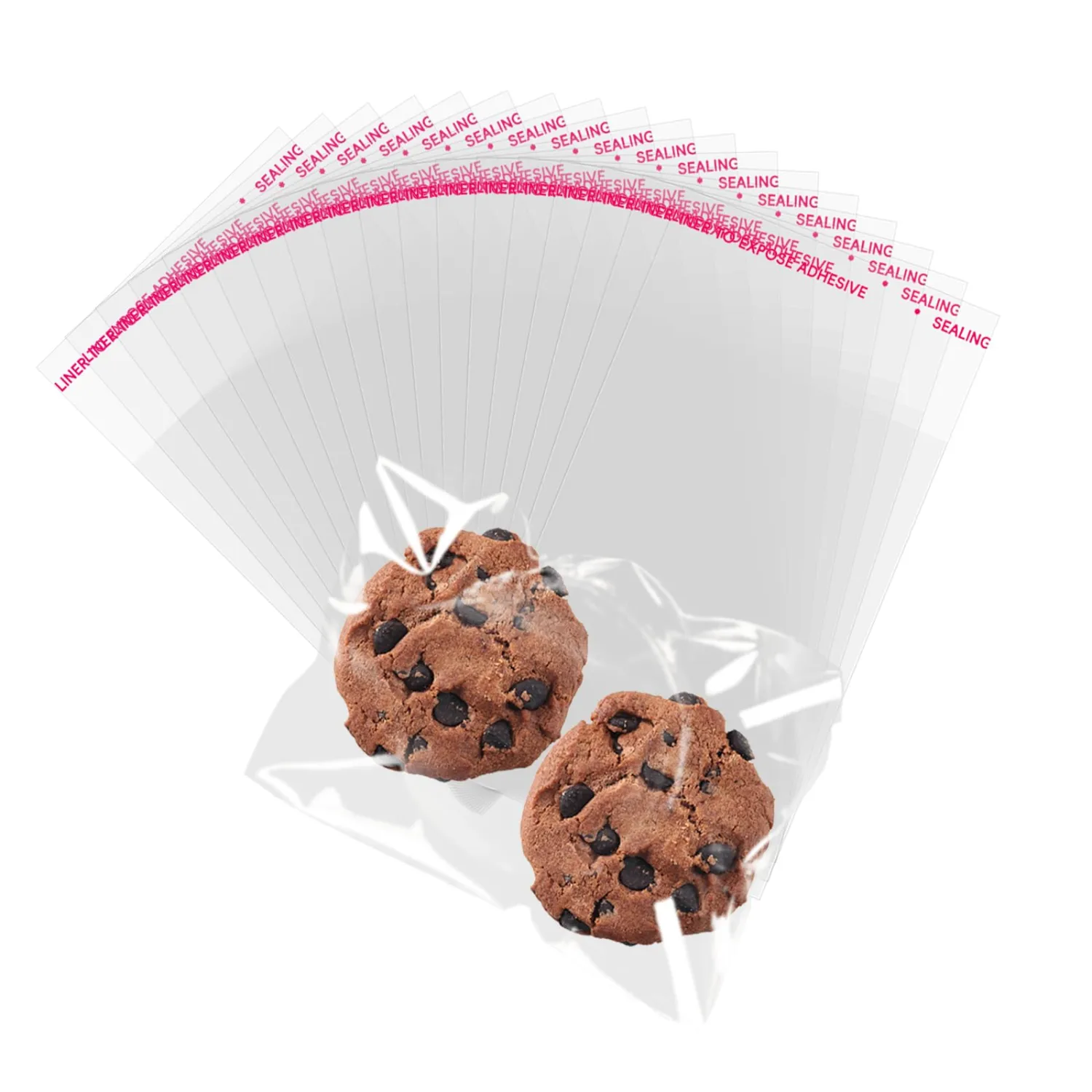 100Pcs Clear Self Sealing Cellophane Bags, 4x6 Inches Self-Adhesive Cookies Bag Plastic Candy Resealable Treat Bags for Bakery Cookies Gift Packing Party Favor