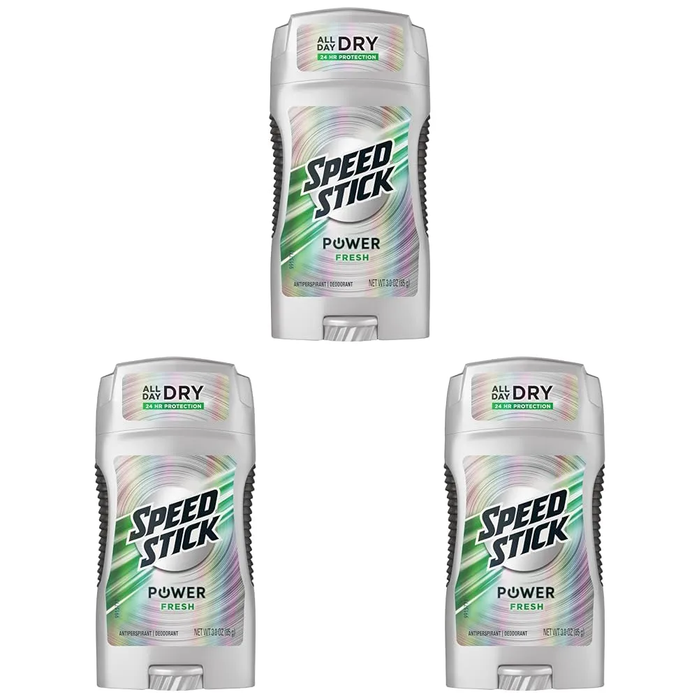 Speed Stick Antiperspirant/Deodorant, Fresh Scent, 3 Ounce Stick (00022200951029) (Pack of 3)