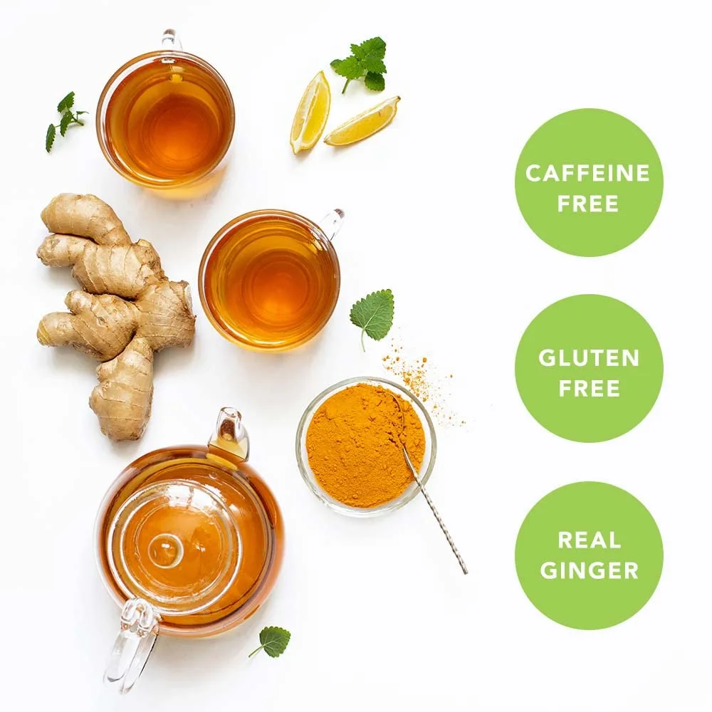 Prince of Peace Instant Ginger Honey Crystals w/Turmeric, 25 Sachets – Instant Hot or Cold Beverage – Easy to Brew Ginger and Honey Tea, Caffeine and Gluten Free