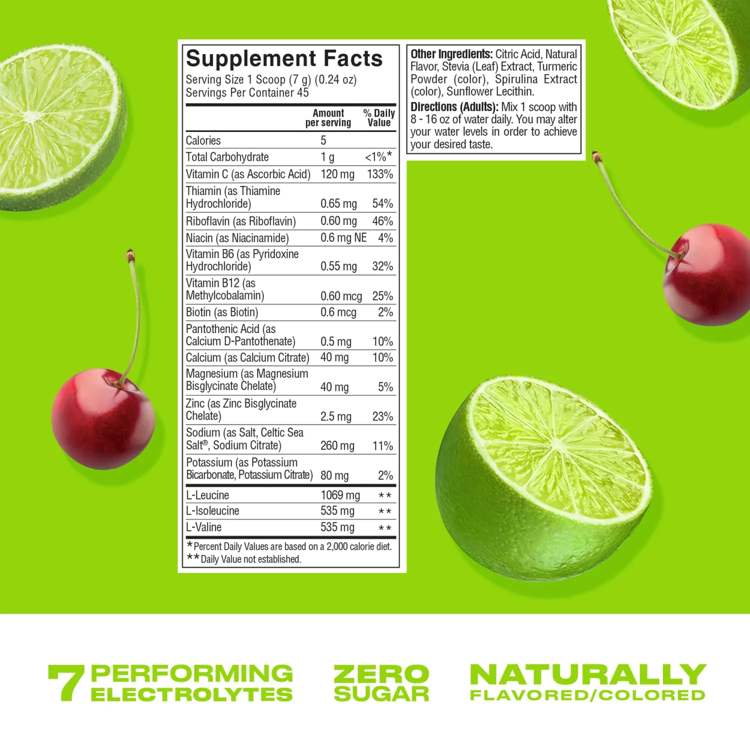 Cwench Sugar Free Electrolyte Hydration Drink Mix - Cherry Lime 10 Single Serve Packets