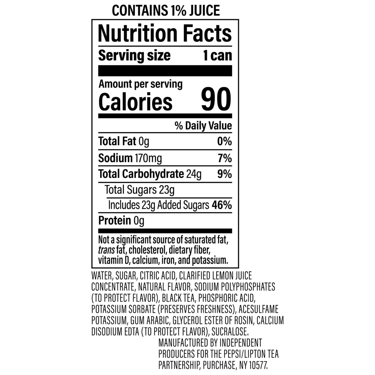 Lipton Fusions, Pineapple Mango Lemonade Iced Tea, 16 Fl Oz Cans (Pack of 12)