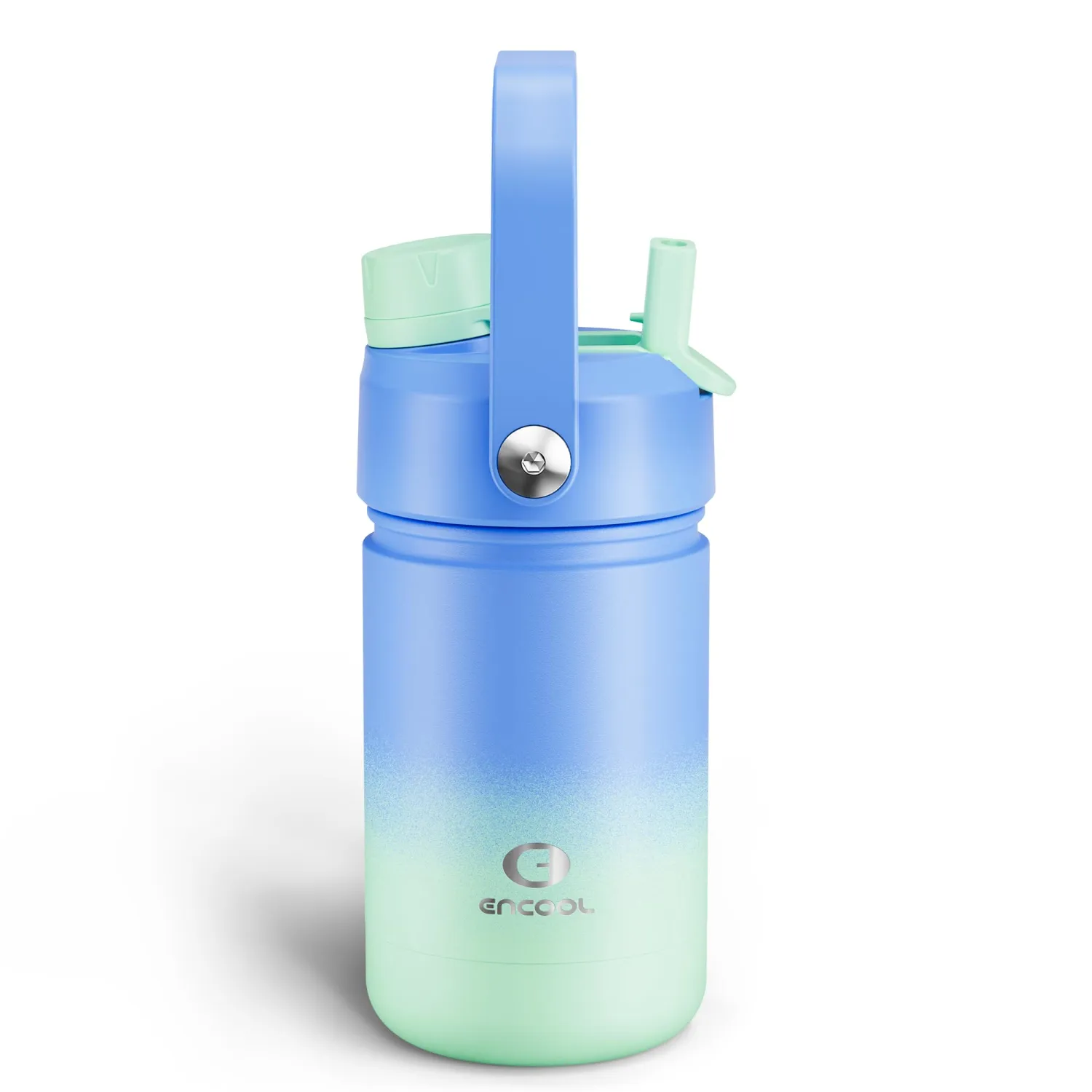 Kids Insualated Water Bottle with Straw - 12oz Stainless Steel Water Bottle with Dual Spouts, Leak-Proof, BPA-Free, Double Wall Vacuum Keeps Cold for 24 Hours for Sports, Travel (Frosted Lilac)