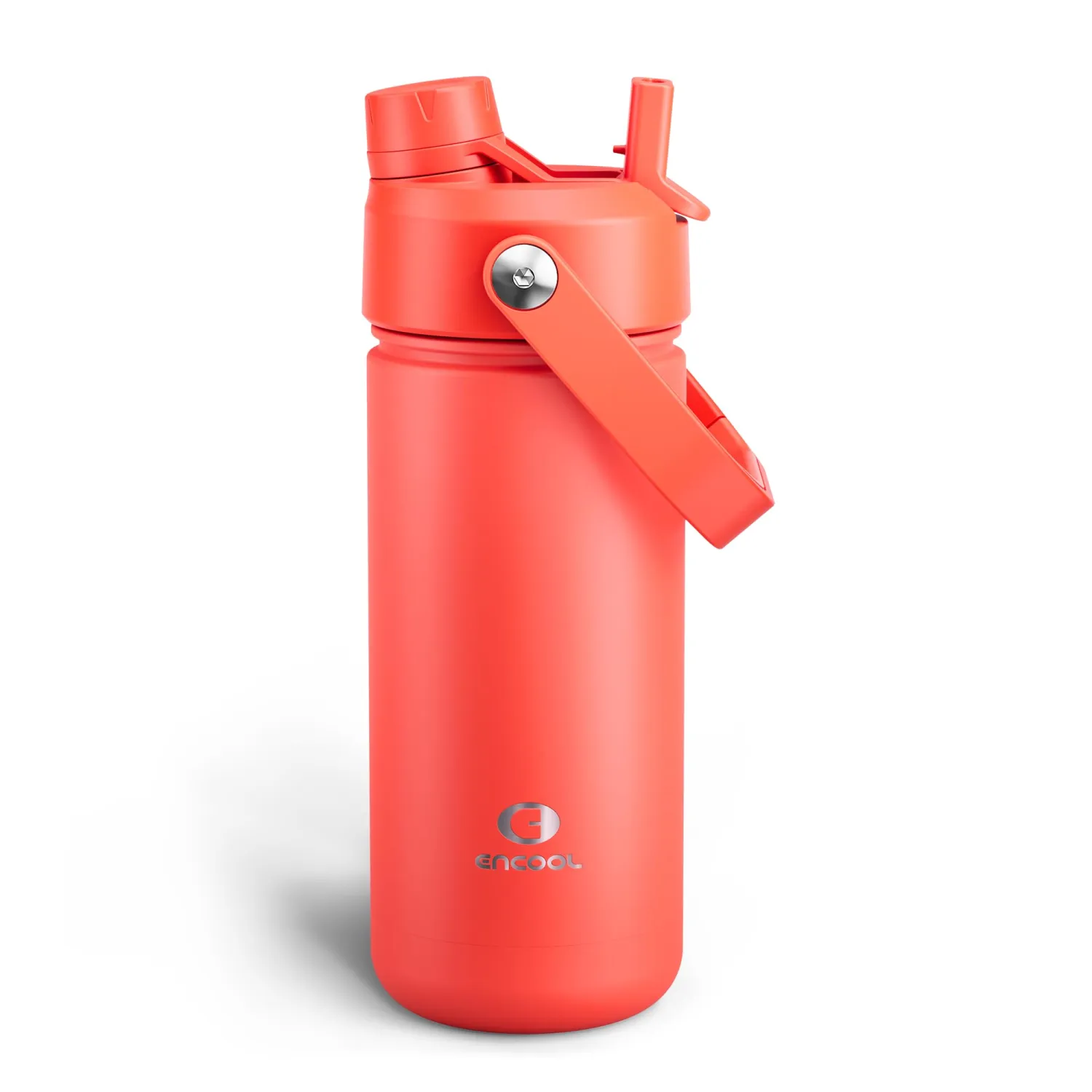 Insulated Water Bottle with Straw Stainless Steel Water Bottle, Leak-Proof, BPA-Free, Double Wall Vacuum Keeps Cold for 24 Hours for Sports, Travel, School (18 oz, Tawny Orange)