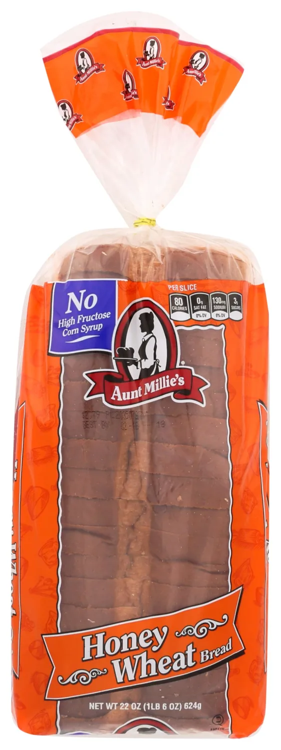 Aunt Millie's Bakeries Family Style, Honey Wheat Bread, 22 Ounce
