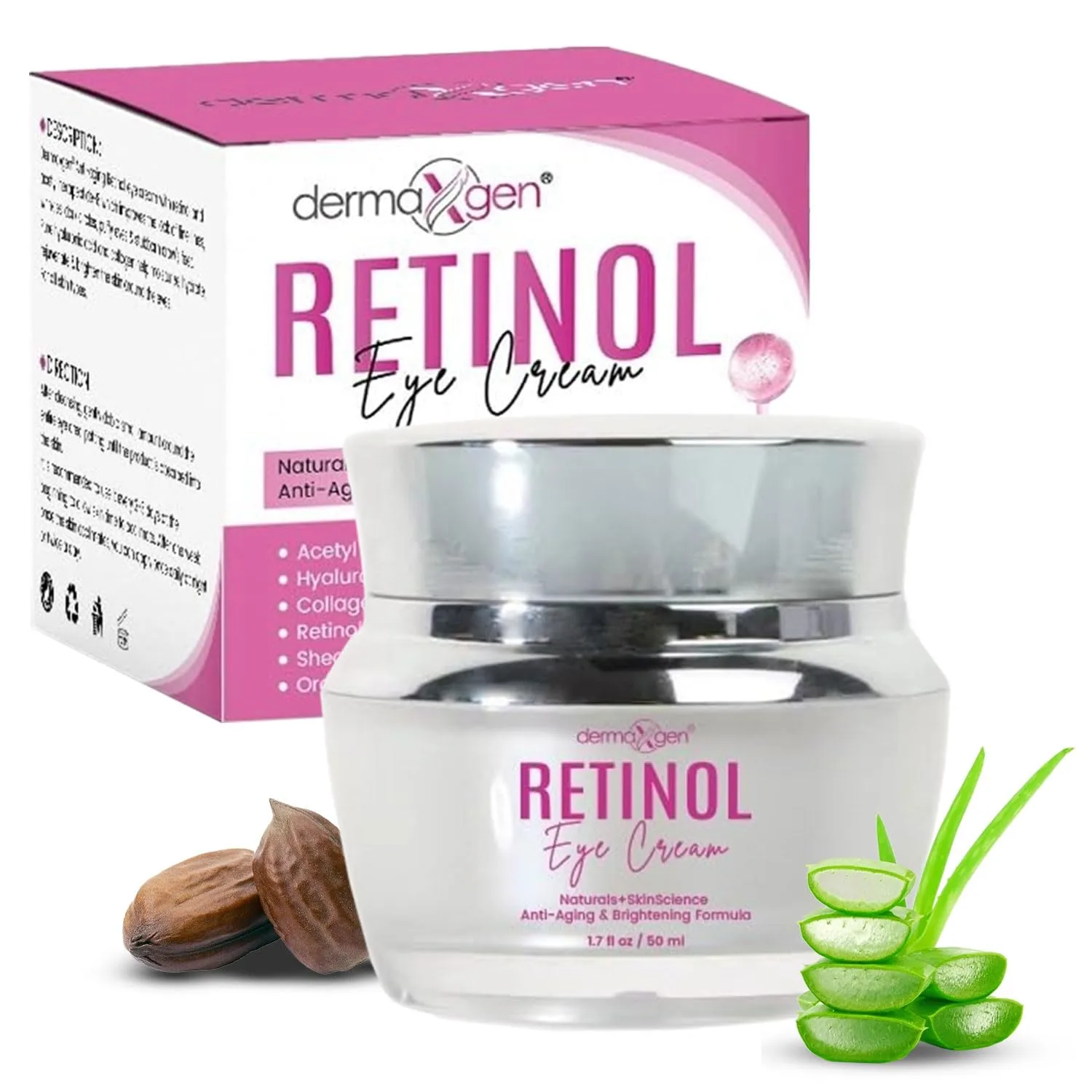 Retinol Cream – 3% (Percent) Retinol Cream for Face with Hyaluronic Acid Anti-Aging Face Cream for Fine Lines & Wrinkles – Hydrating Face Moisturizer (1.7 FL OZ, RETINOL EYE CREAM)