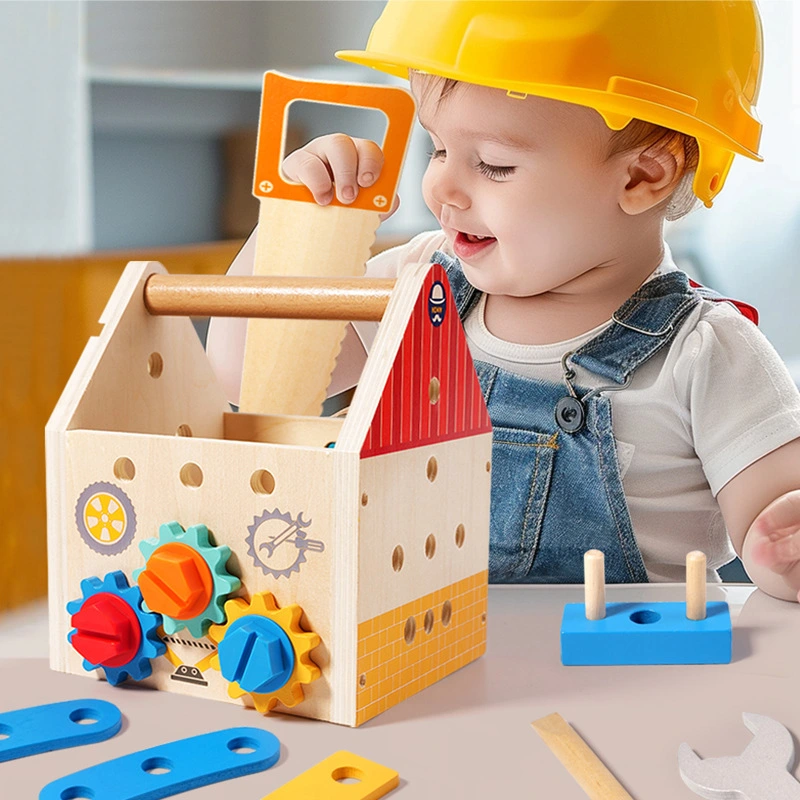 Children's Wooden Hand-held Repair Toolbox Puzzle Toy