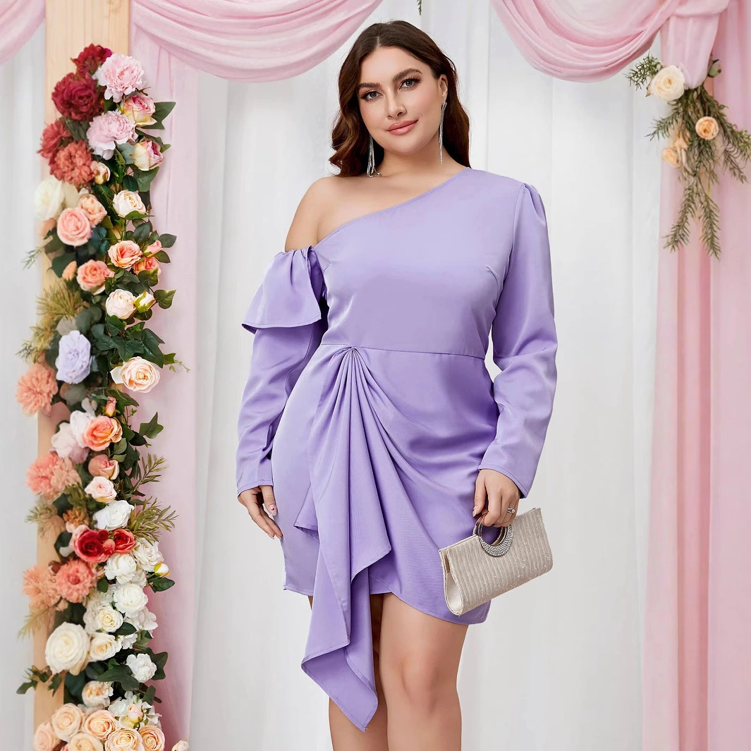 Sloping-shoulder Off The-shoulder Sheath Dress