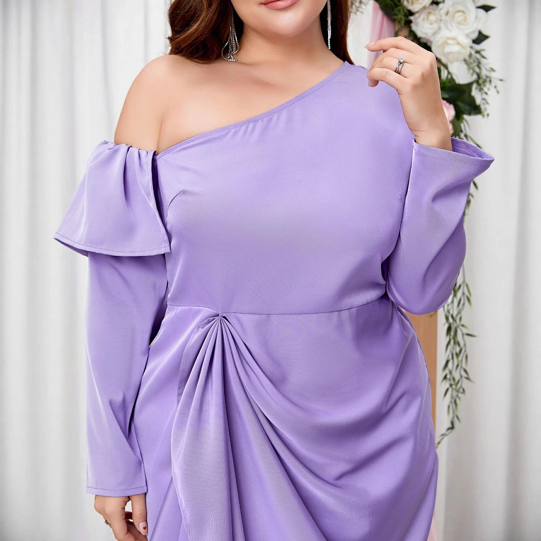 Sloping-shoulder Off The-shoulder Sheath Dress