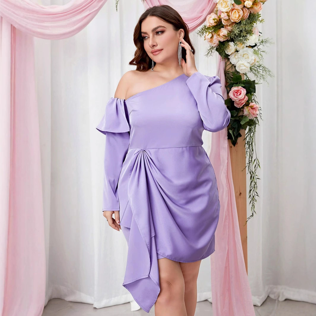 Sloping-shoulder Off The-shoulder Sheath Dress