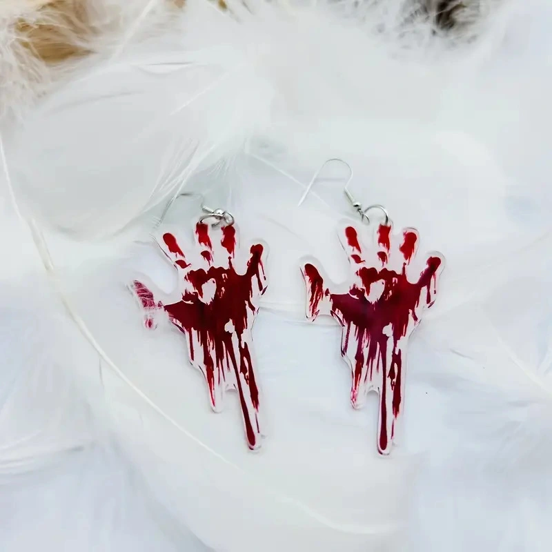Creative Halloween Bleeding Palm Earrings