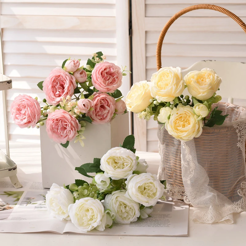 Fashion Home Decoration Small Handle Bunch Of Roses