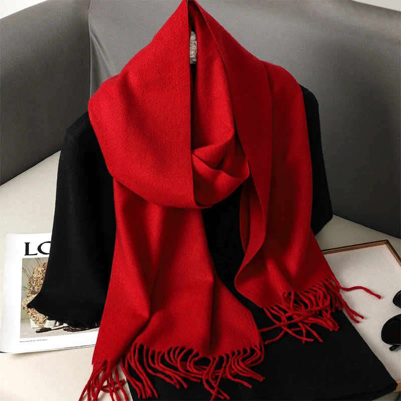 Solid Color Maillard Scarf Cashmere-like Women Warm Shawl