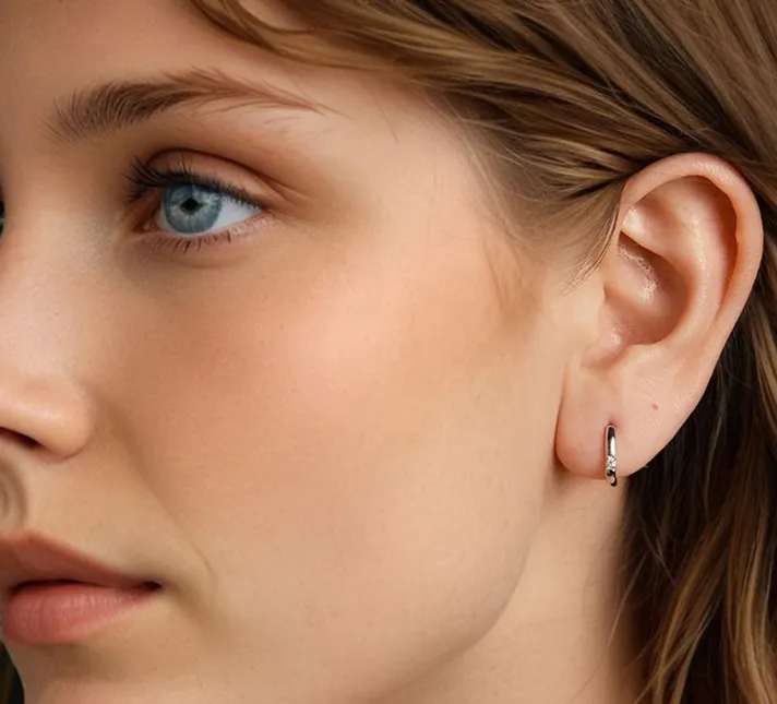 Square Moissanite Ear Clip Earrings For Women