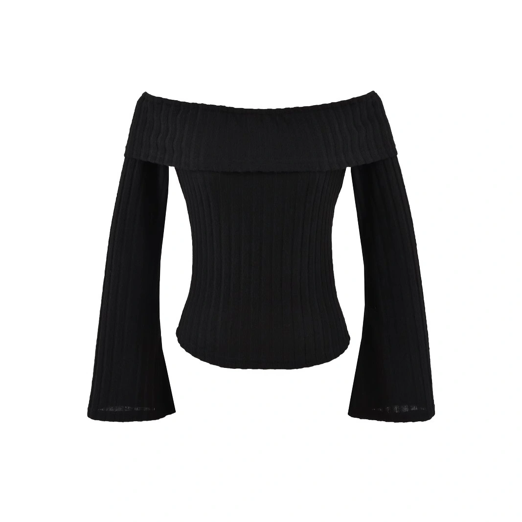 Idle Style Off-the-shoulder Slim Pullover T-shirt