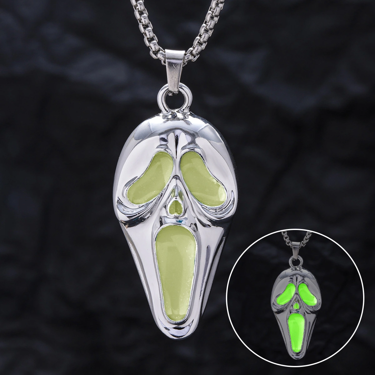 Popular Exaggerated Skull Luminous Mask Pendant