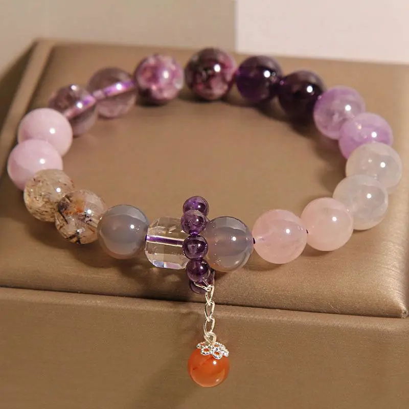 Natural Elegant Purple Ghost Bracelet For Women Light Luxury Minority
