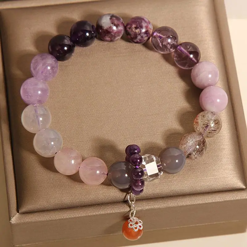 Natural Elegant Purple Ghost Bracelet For Women Light Luxury Minority