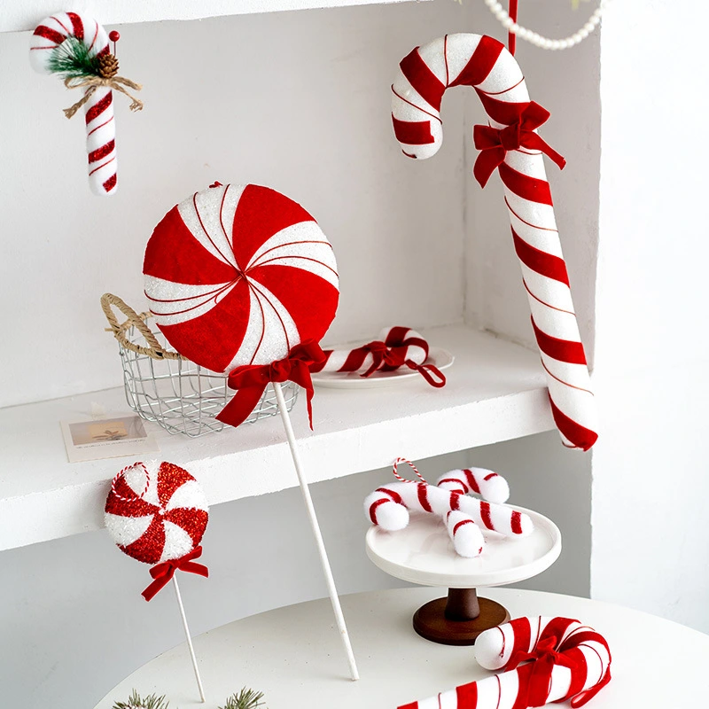 Flannelette Cane Candy Christmas Tree Decoration