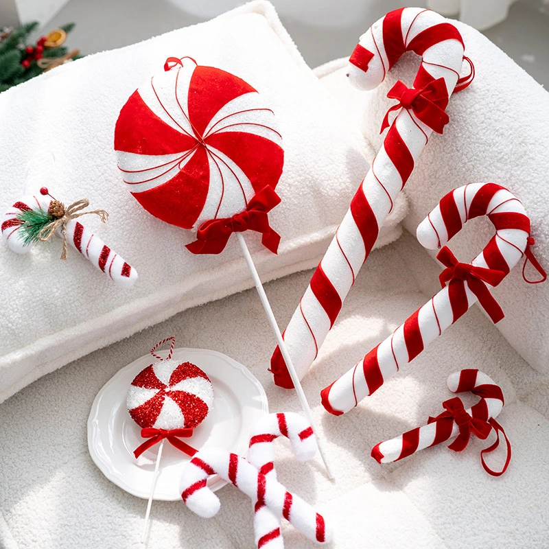 Flannelette Cane Candy Christmas Tree Decoration