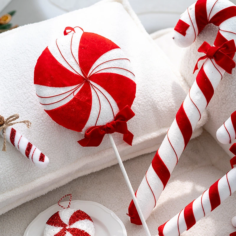 Flannelette Cane Candy Christmas Tree Decoration