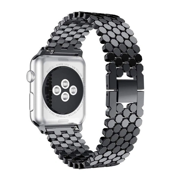 Scale Grain Zinc Alloy Five-bead Honeycomb Strap