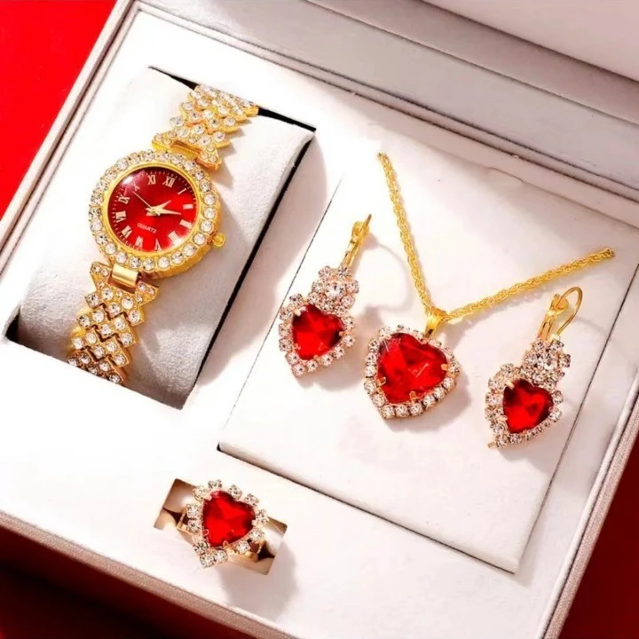 Watch Colorful Crystals Quartz Jewelry Suit