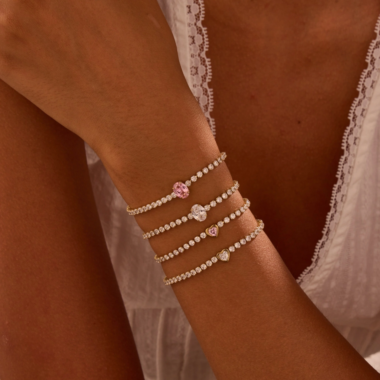 Titanium Steel Bracelet Inlaid Zircon Sweet